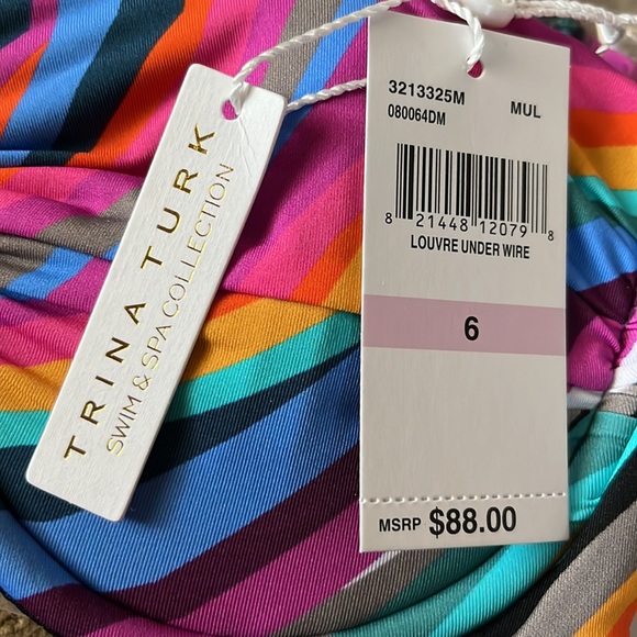 Trina Turk Louvre Underwire Bra Bikini Top Sizes 6 and 10 TOP ONLY - Picture 8 of 9